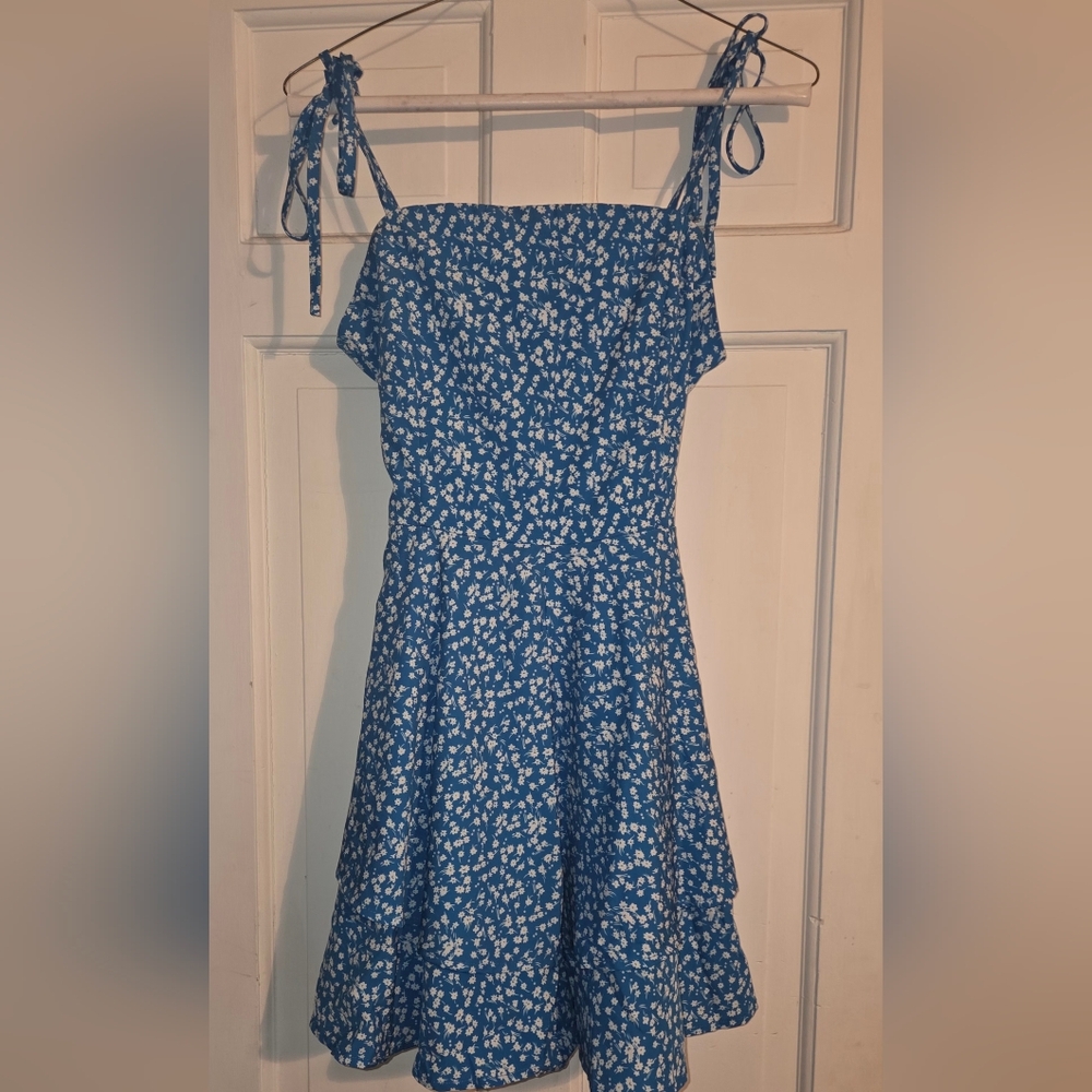 Floral Blue Womens Dress Size L